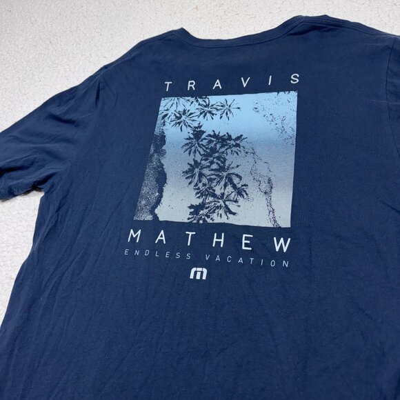 Travis Mathew Lighthouse Rock T-Shirt Men's Large Blue Navy - Picture 2 of 5